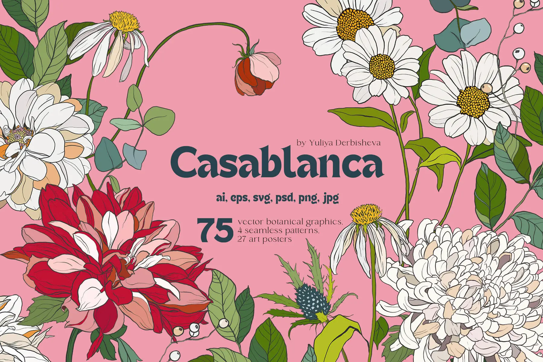 Casablanca Floral Modern Vector Flowers