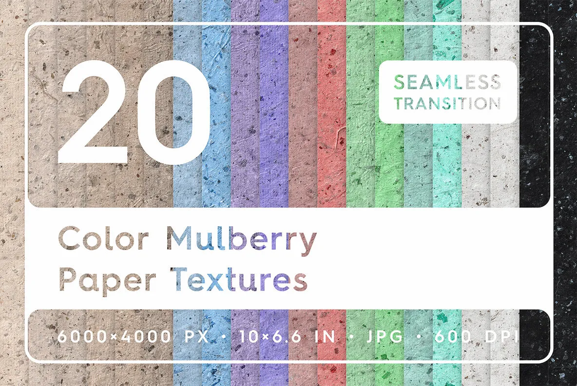 20 Color Mulberry Paper Texture Backgrounds