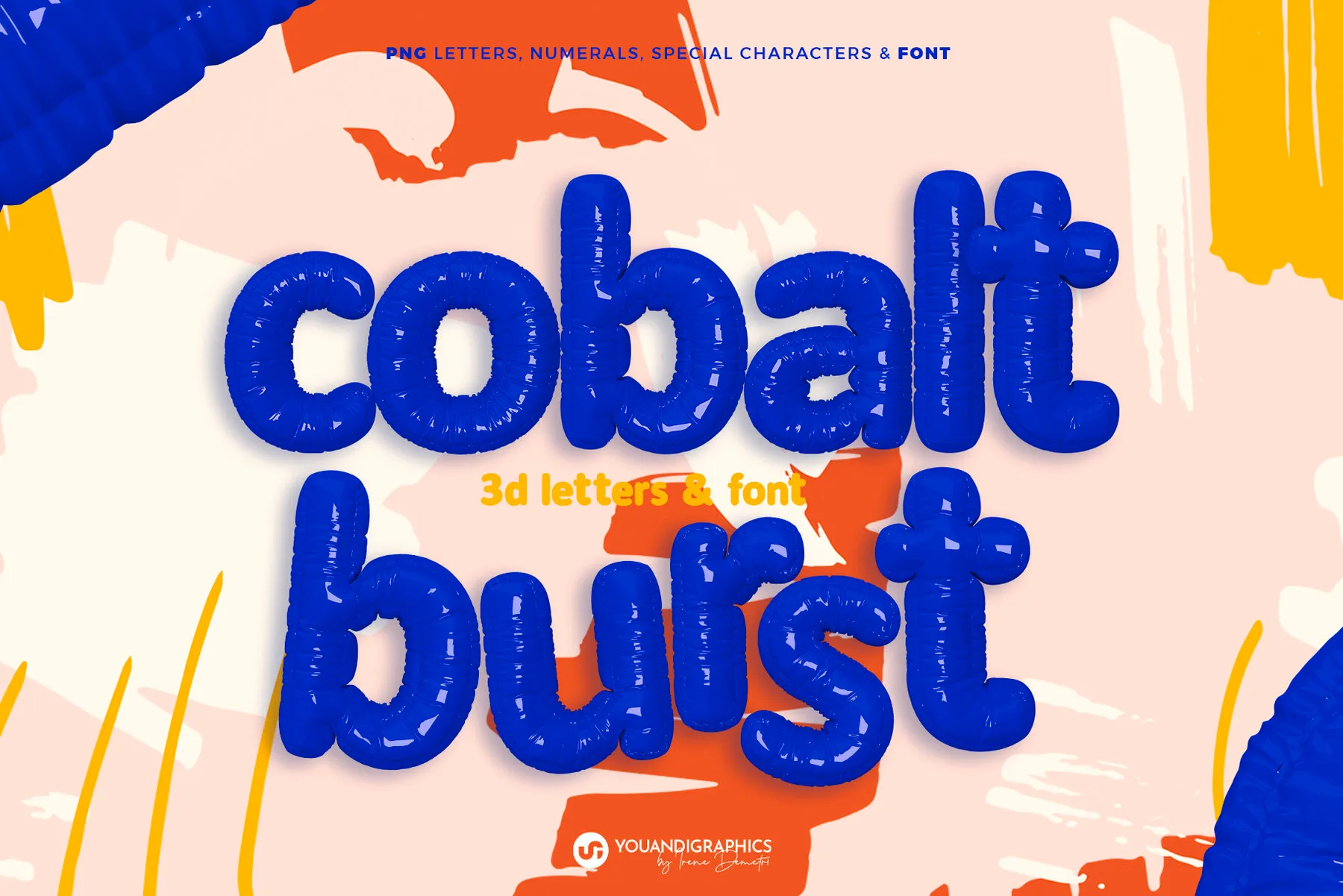 Cobalt Burst 3D Letters & Font