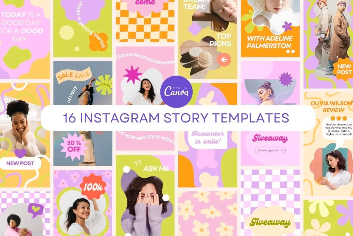 Bright Bold Instagram Canva Templates Instagram - YouWorkForThem