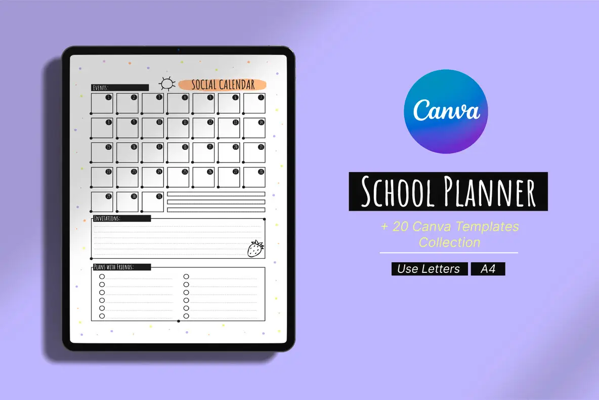 School Planner Canva Template Graphics - YouWorkForThem