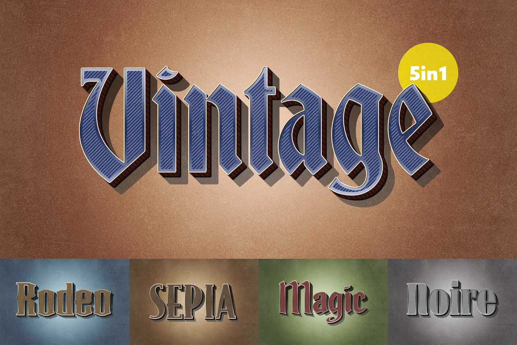 Vintage Ribbed Text Effect