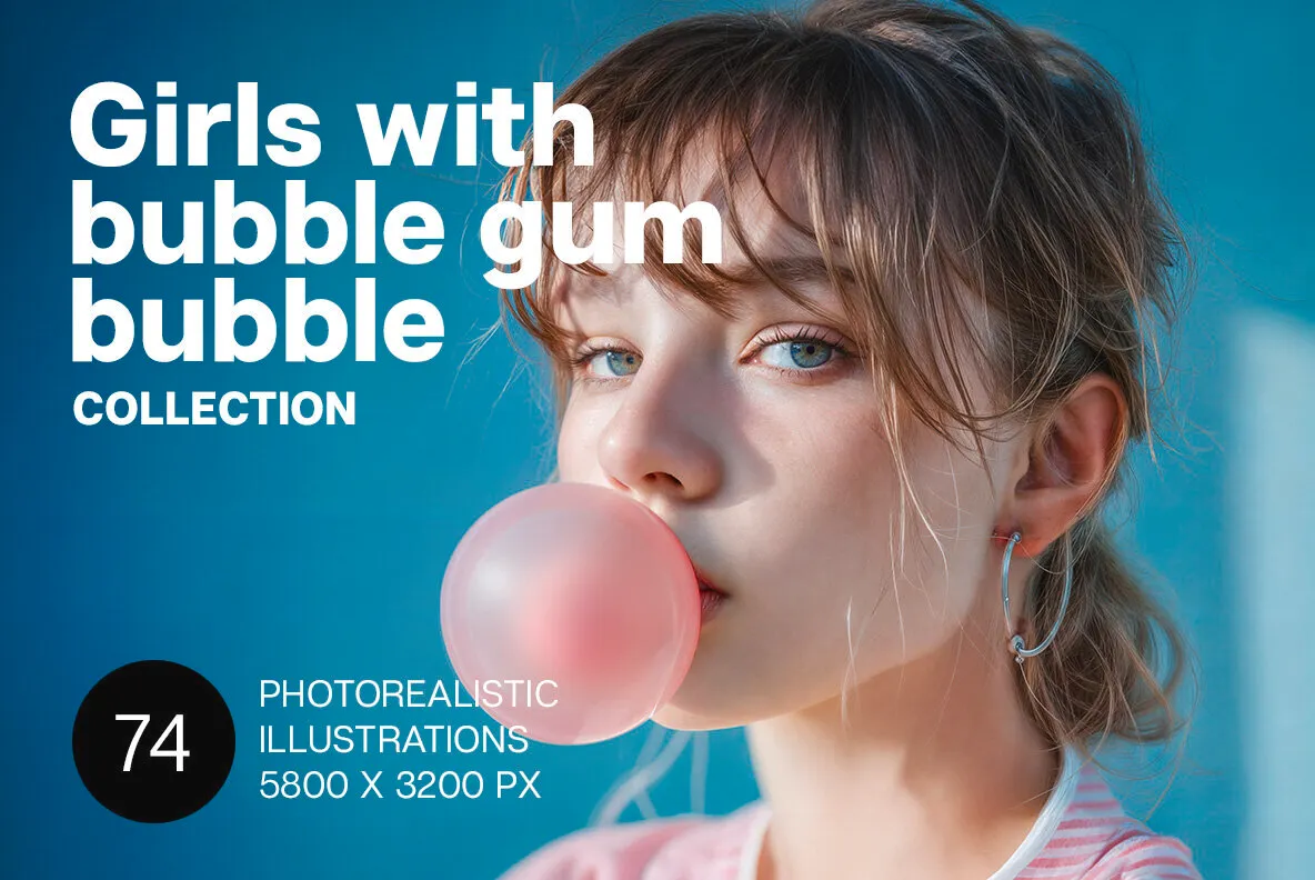 Girl with bubble gum