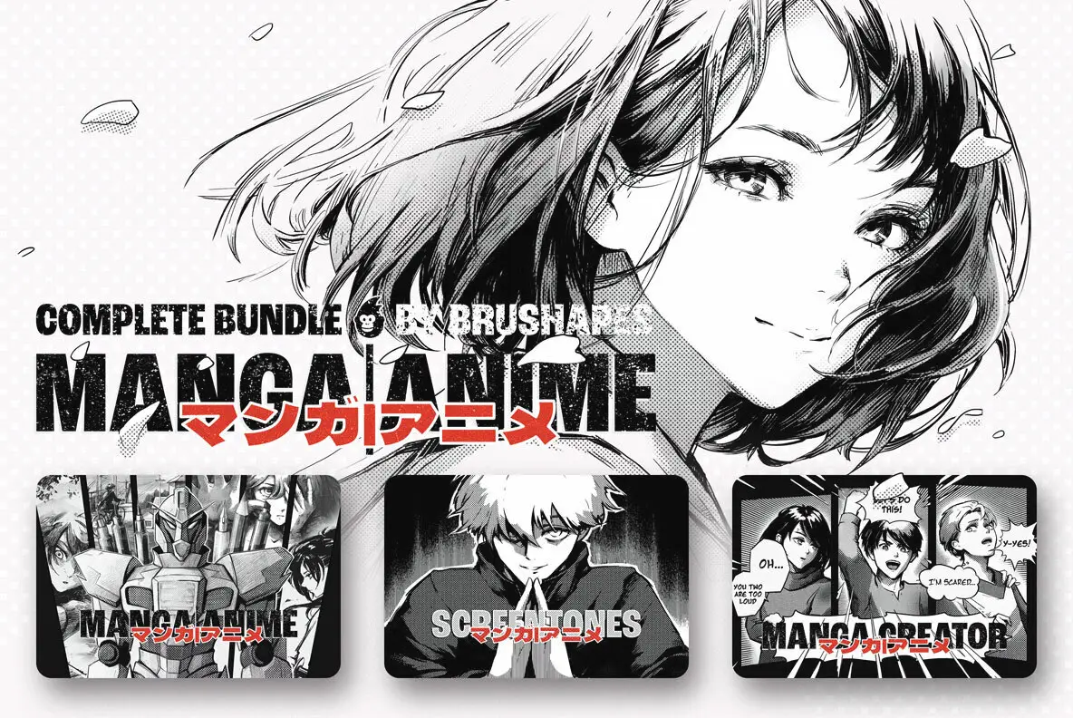 Manga Brushes Procreate Bundle