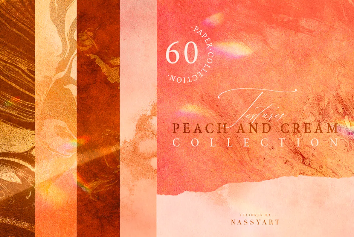 60 Gold Peach & Cream Textures