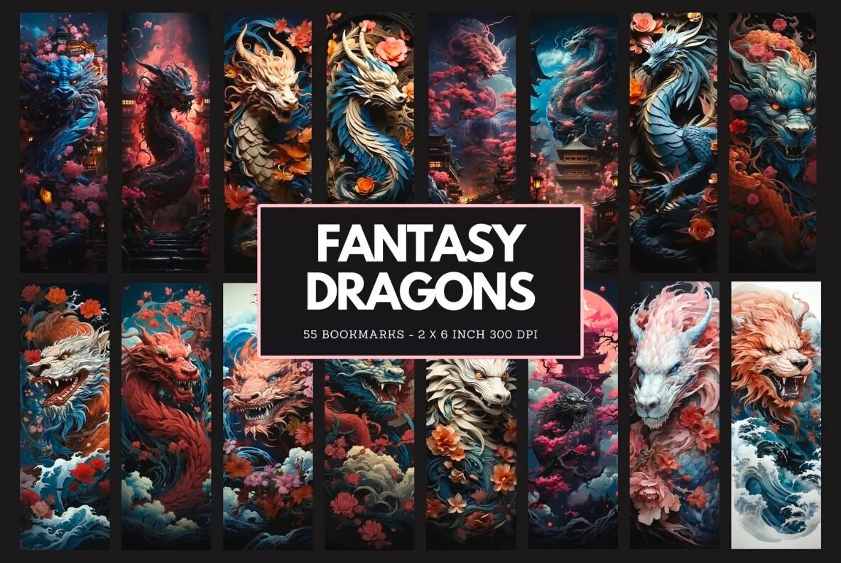 Fantasy Dragons Bookmarks