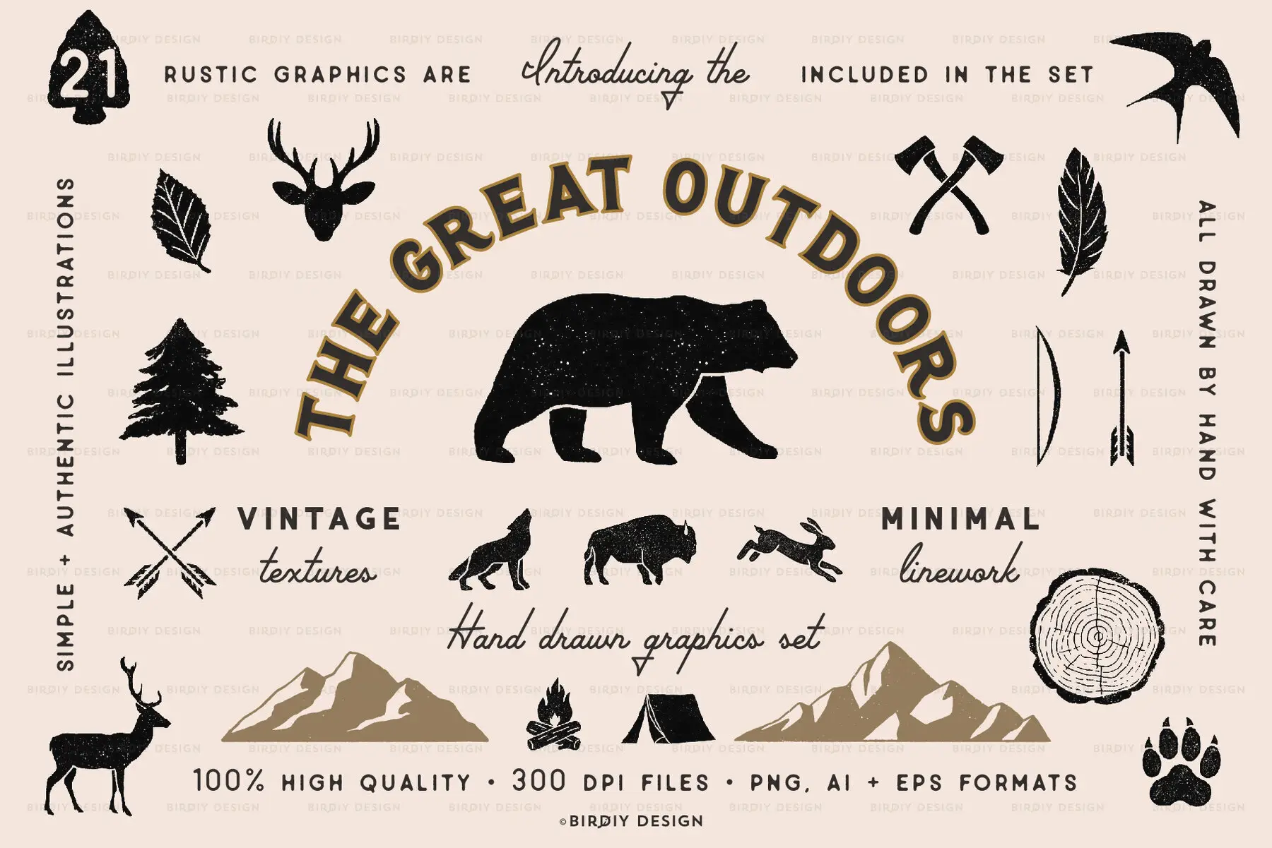 Rustic Nature Icons & Illustrations