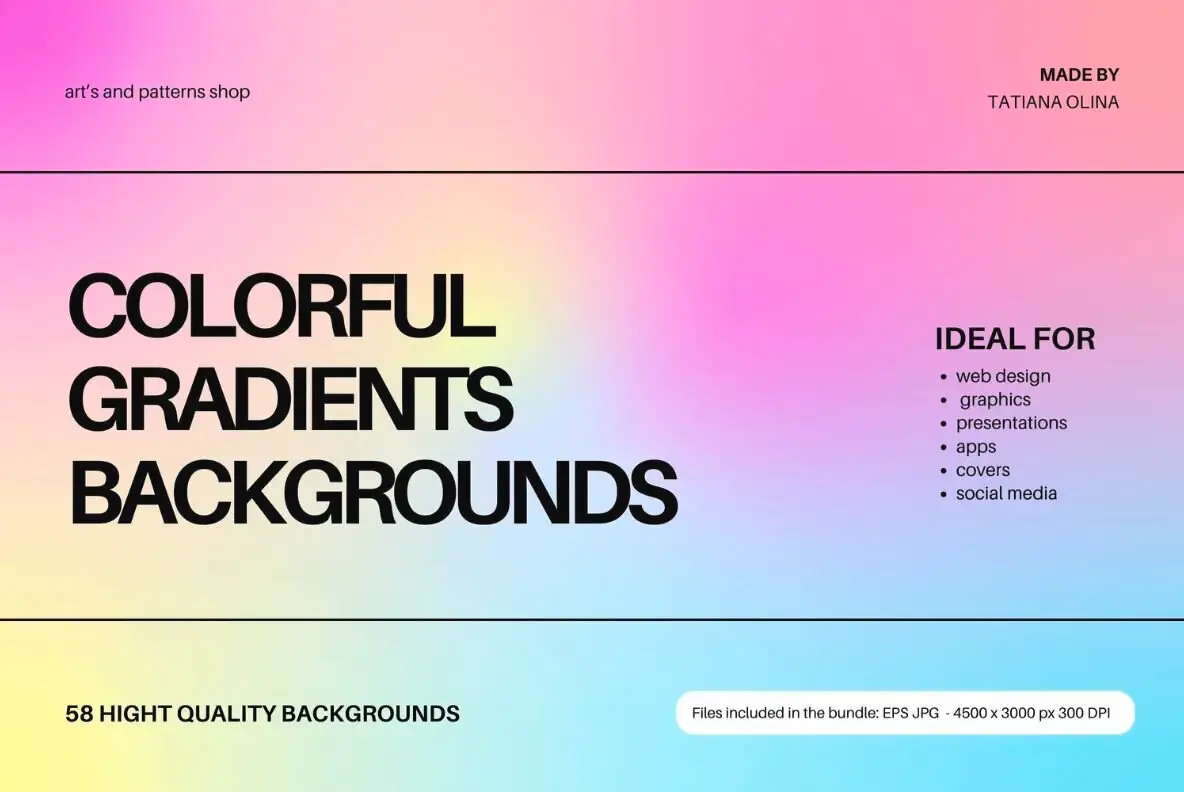 Abstract Holographic and Colorful Gradient Backgrounds