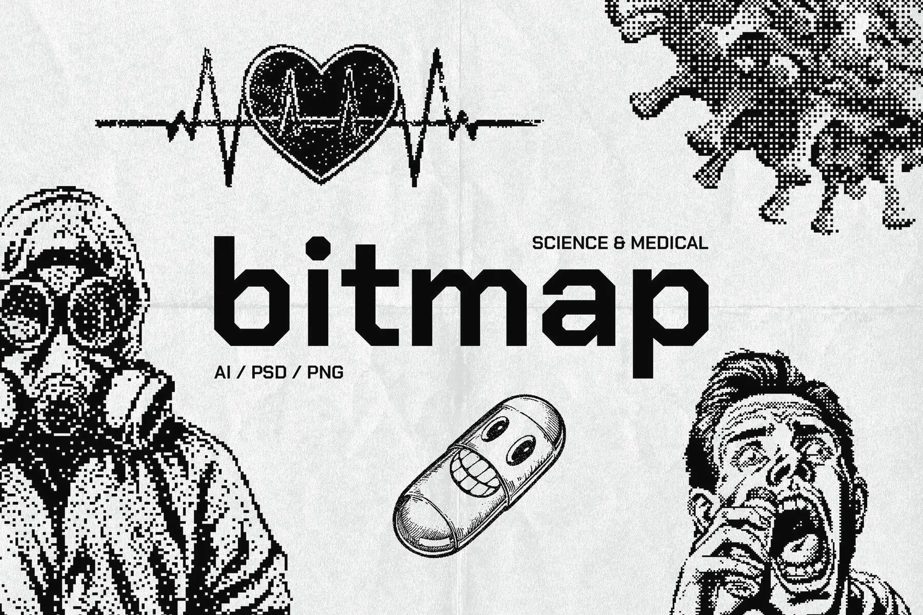 Science & Medical Dithering Bitmap Shapes