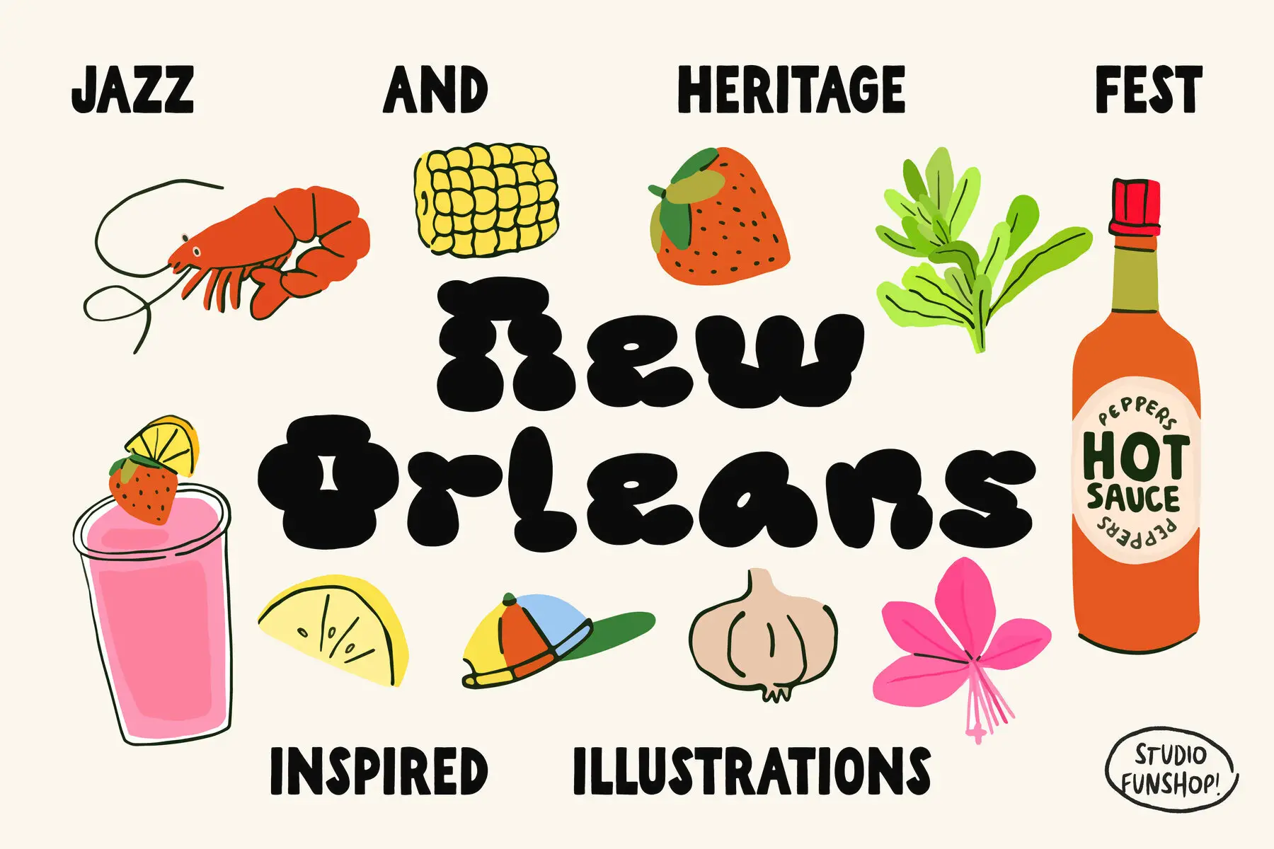 New Orleans Jazz and Heritage Fest Illustrations