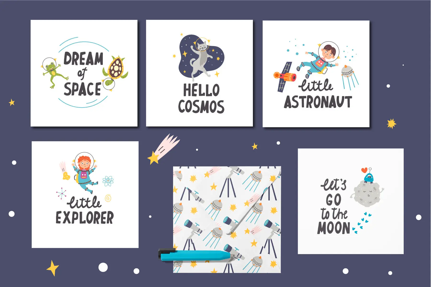 Cute Space Vector Collection Graphics - YouWorkForThem