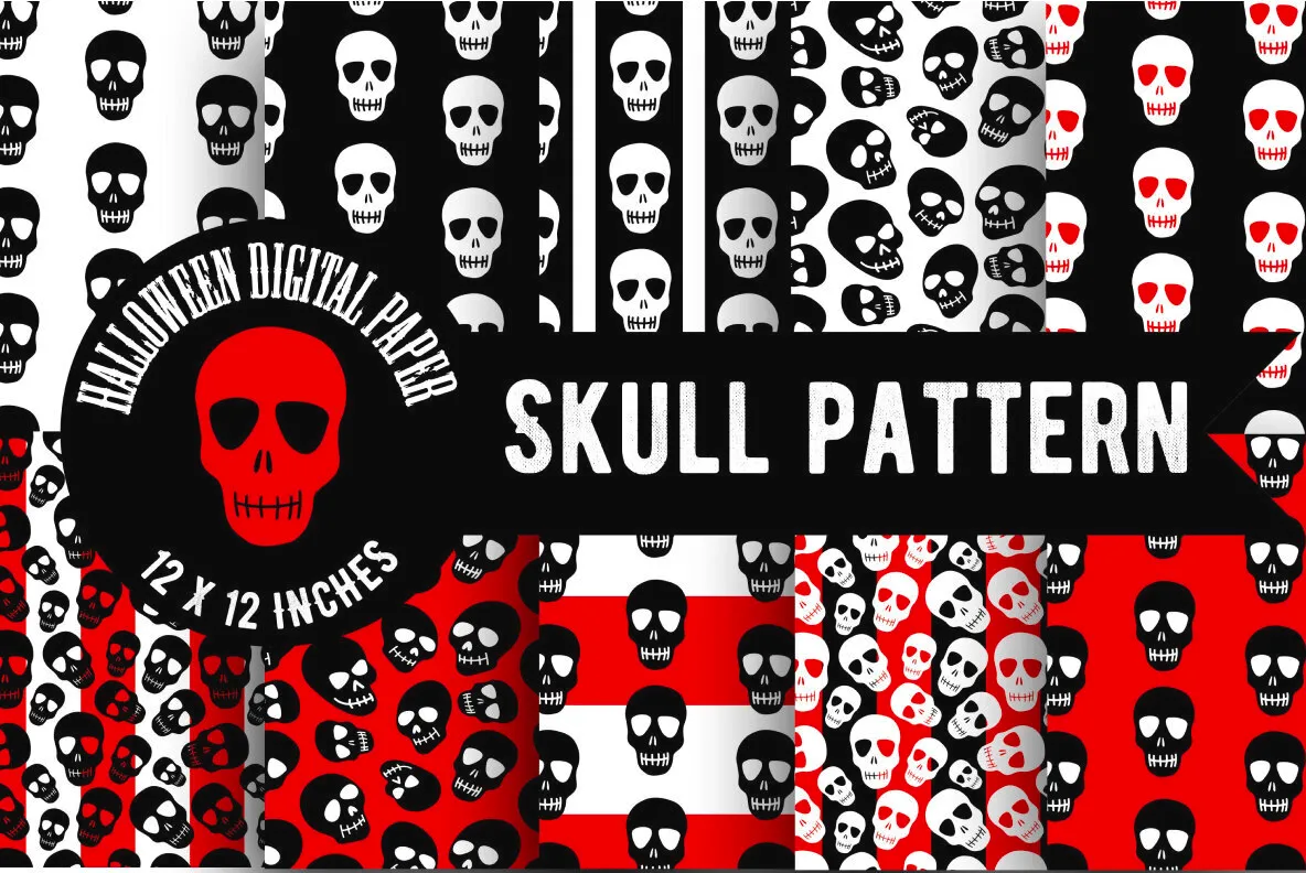 Skulls Seamless Patterns