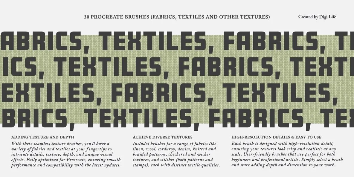 Fabrics & Textiles Procreate Brushes
