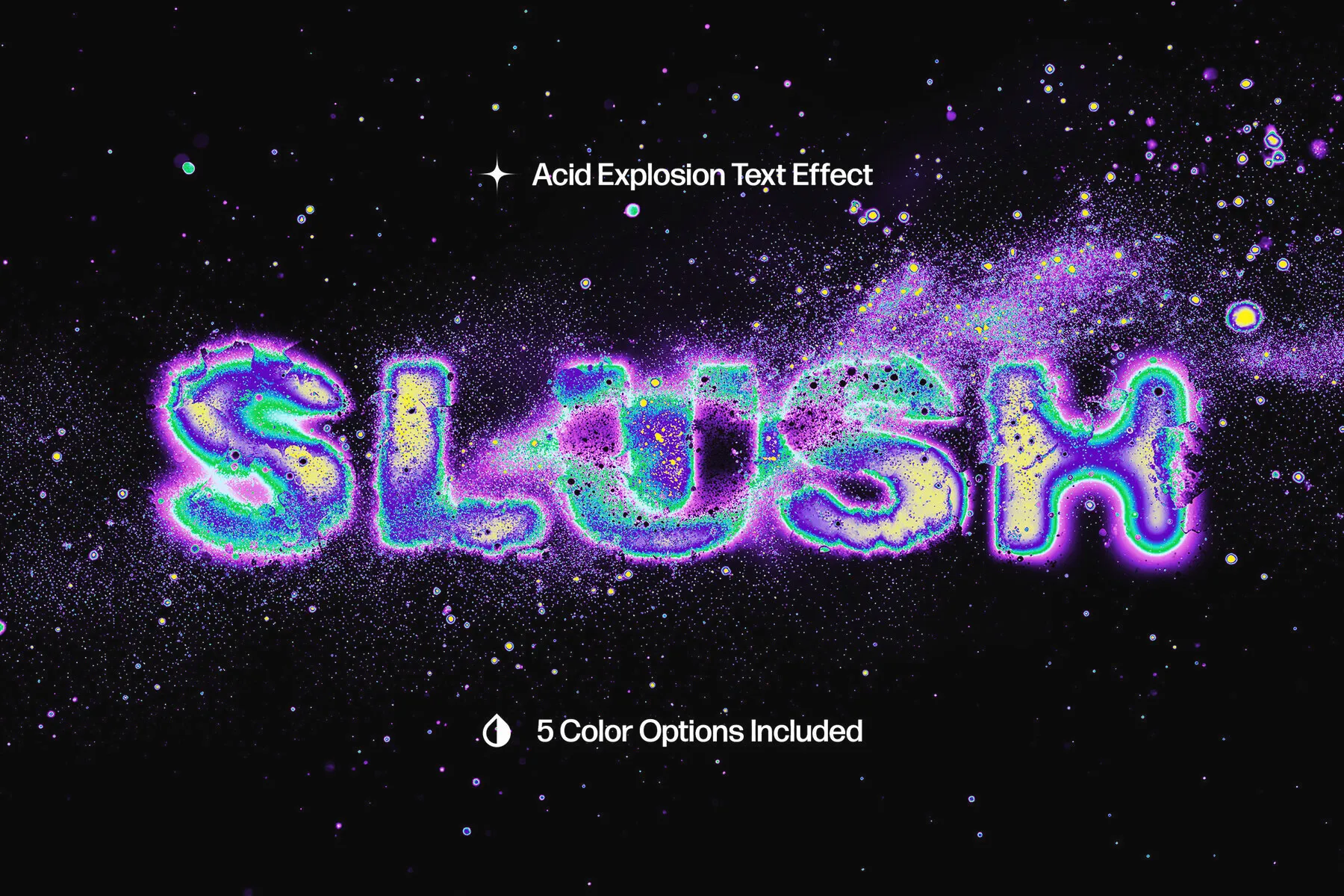 Acid Explosion Distortion Text Effect