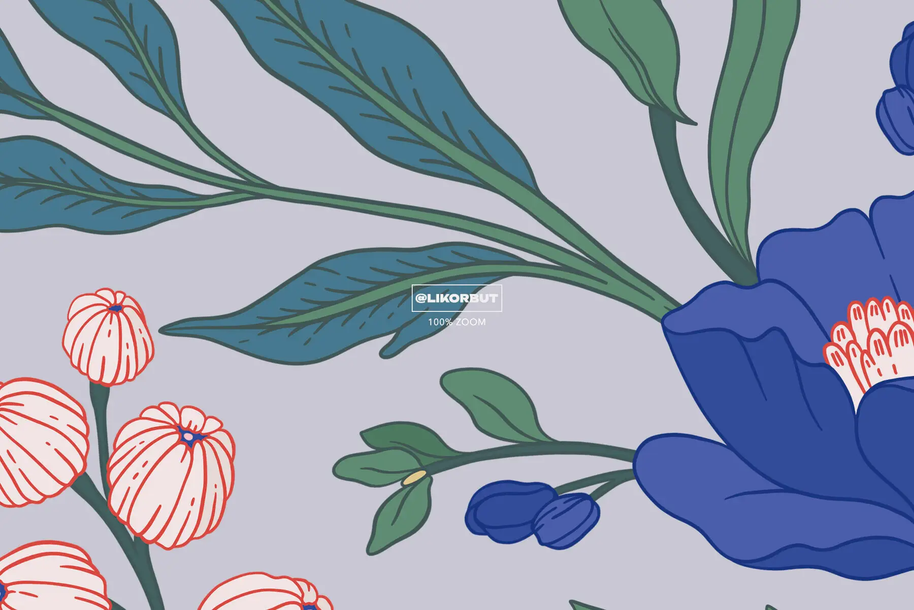 Blue Botanical Pattern and Graphics Patterns - YouWorkForThem