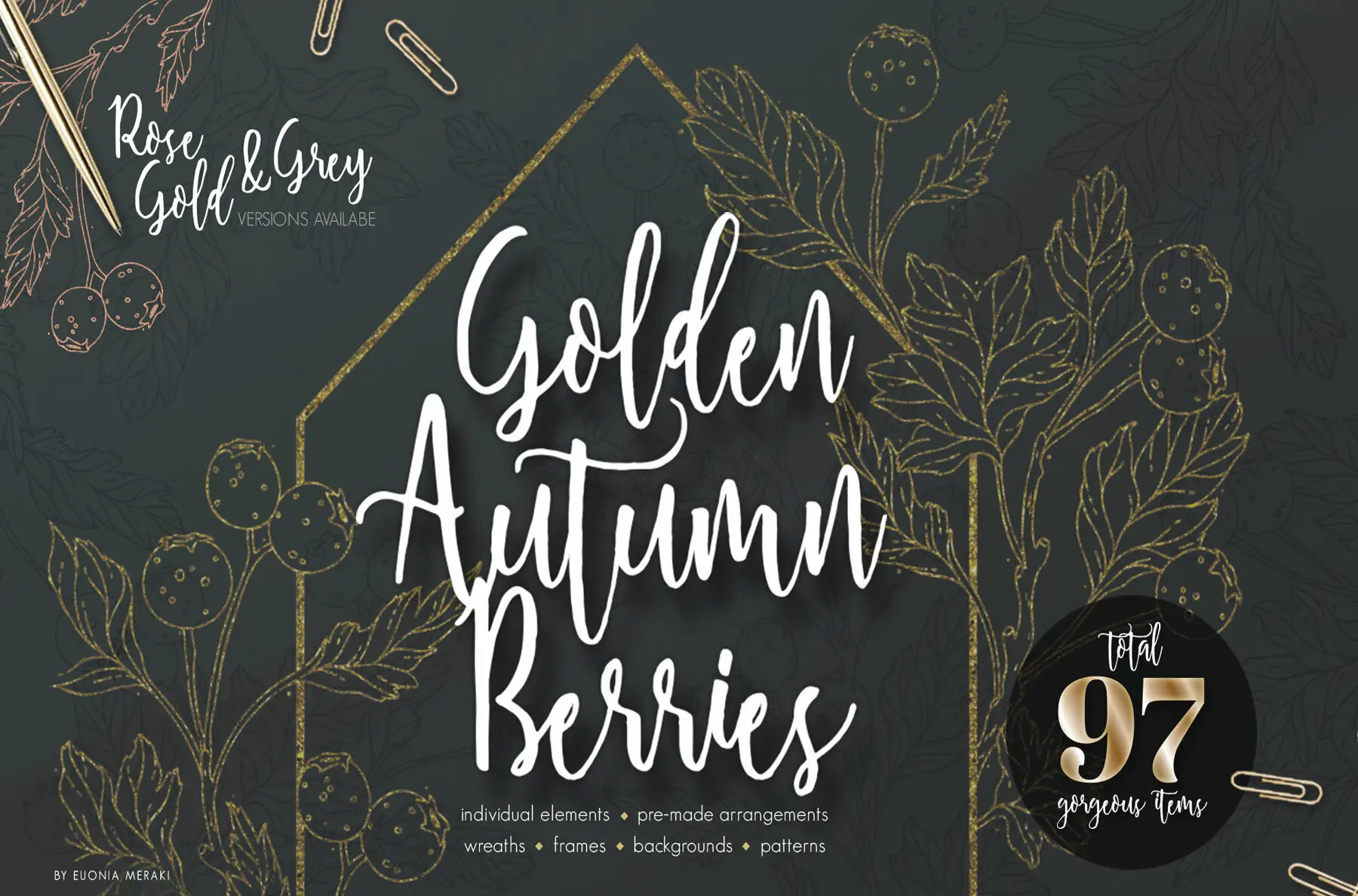 Golden Autumn Berries Wedding set