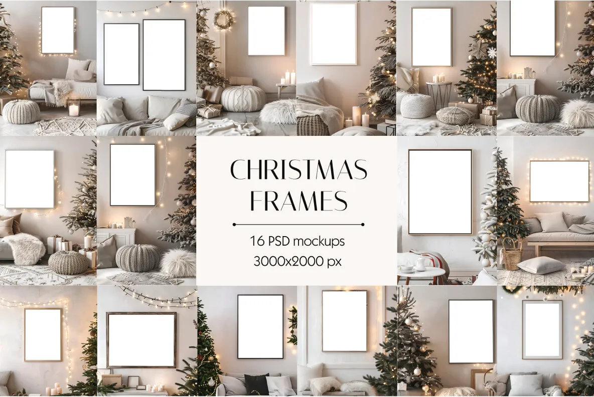 Christmas Frame PSD Mockups