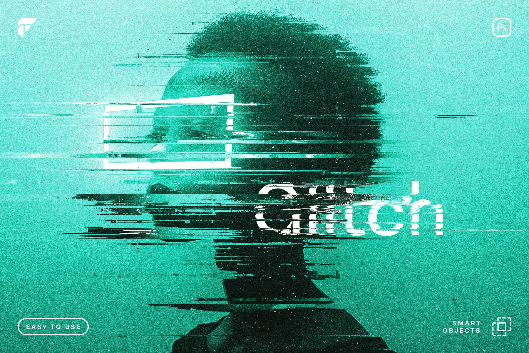 Glitch Distortion Photo Effect