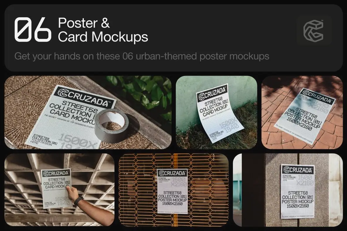 Poster and Card Mockups Street 58