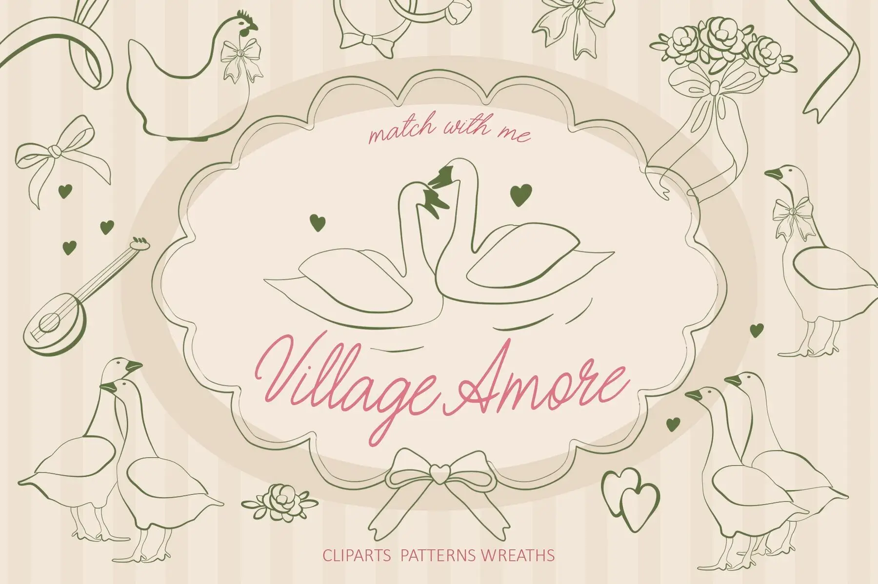 Village Amore vintage rural set