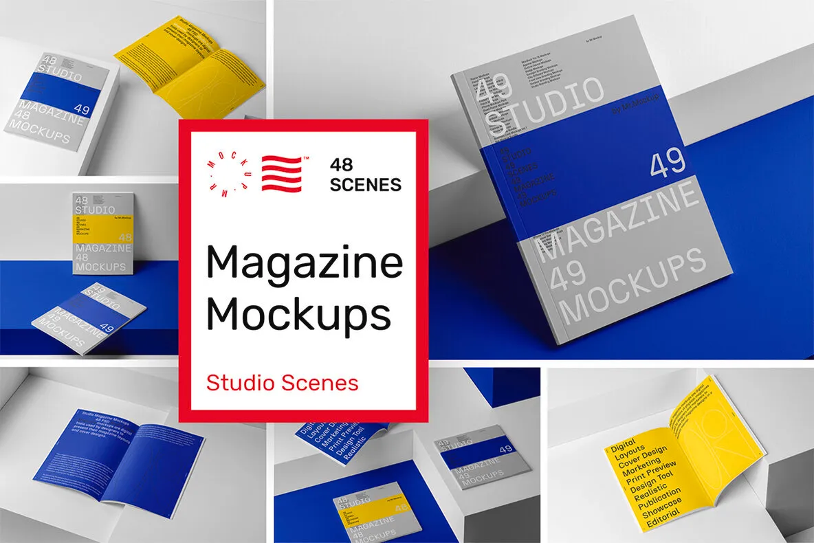 Magazine Mockups - Studio Scenes