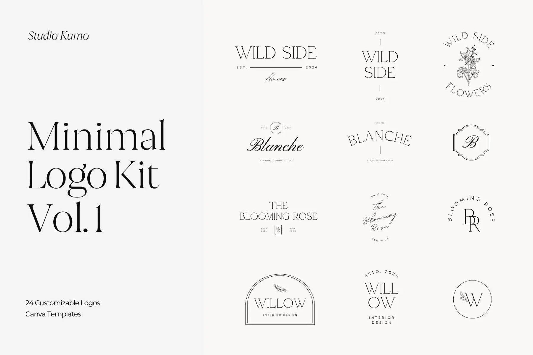 Minimal Logo Kit Canva Templates Vol.1