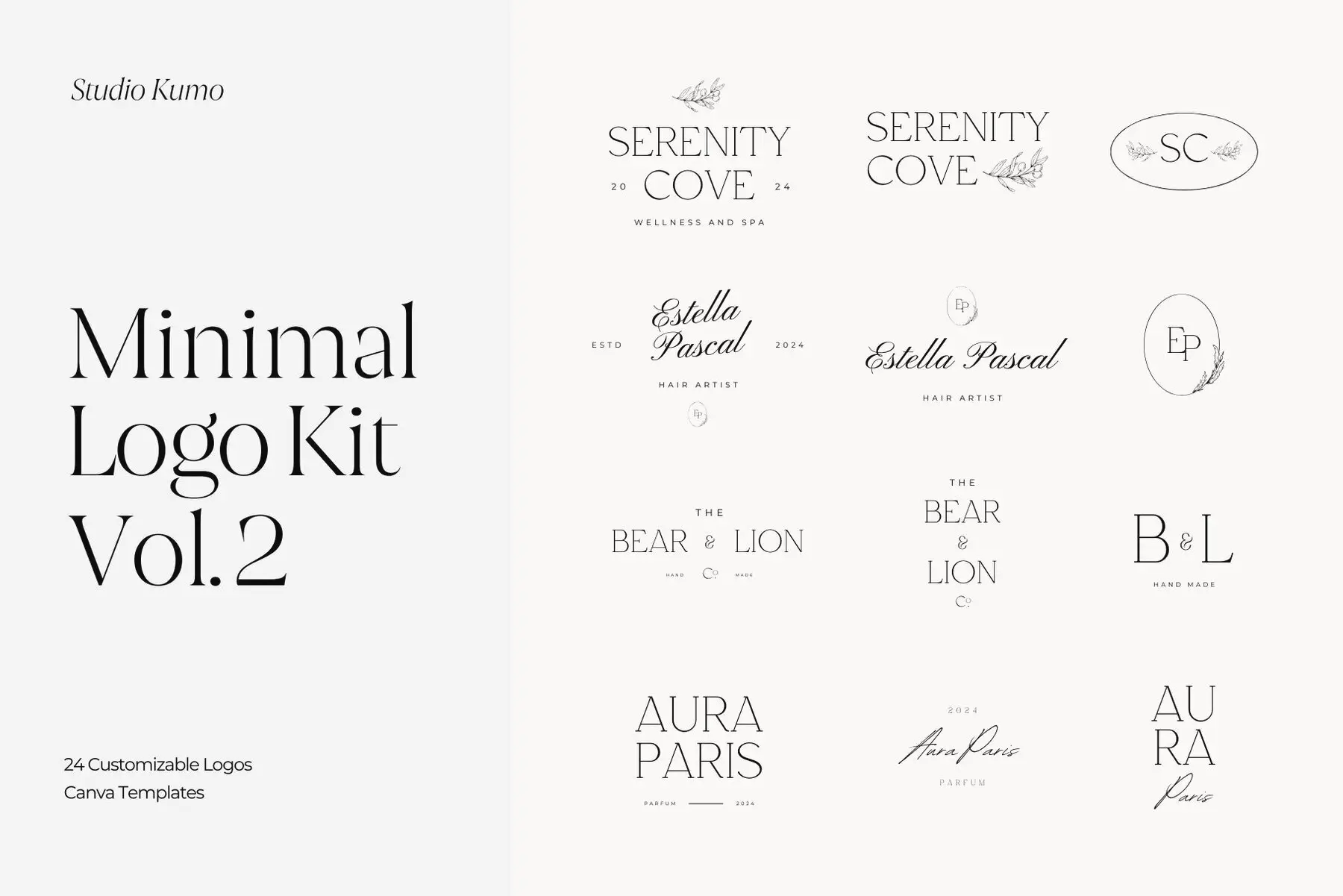 Minimal Logo Kit Canva Templates Vol.2