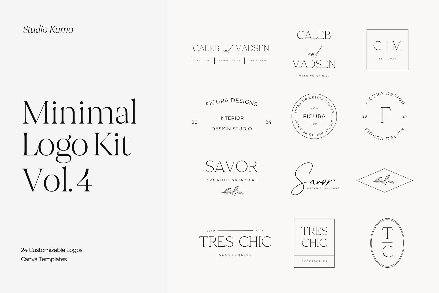 Minimal Logo Kit Canva Templates Vol.4