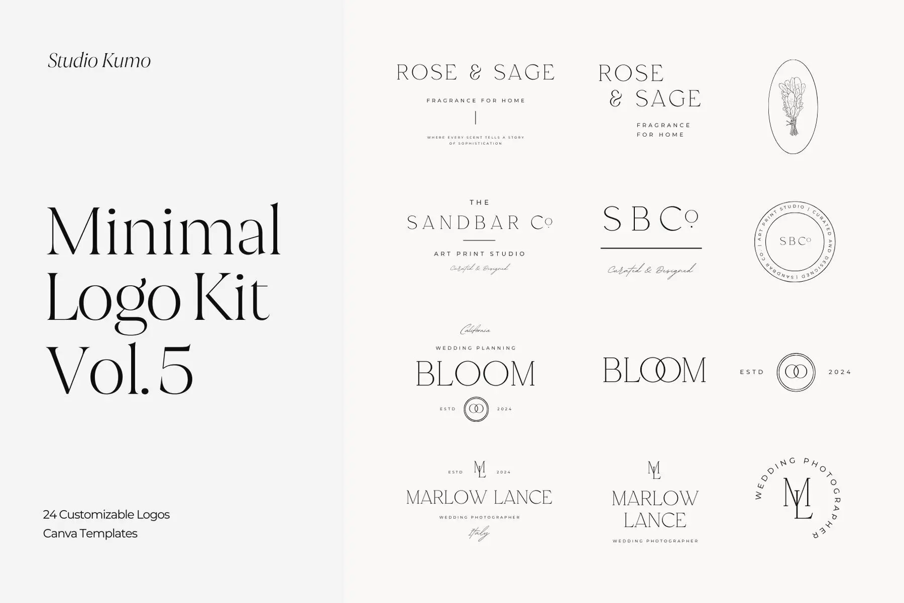 Minimal Logo Kit Canva Templates Vol.5