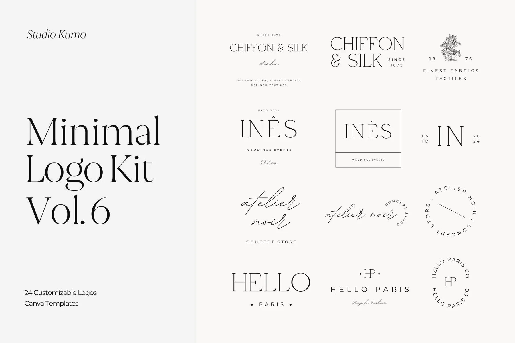 Minimal Logo Kit Canva Templates Vol.6