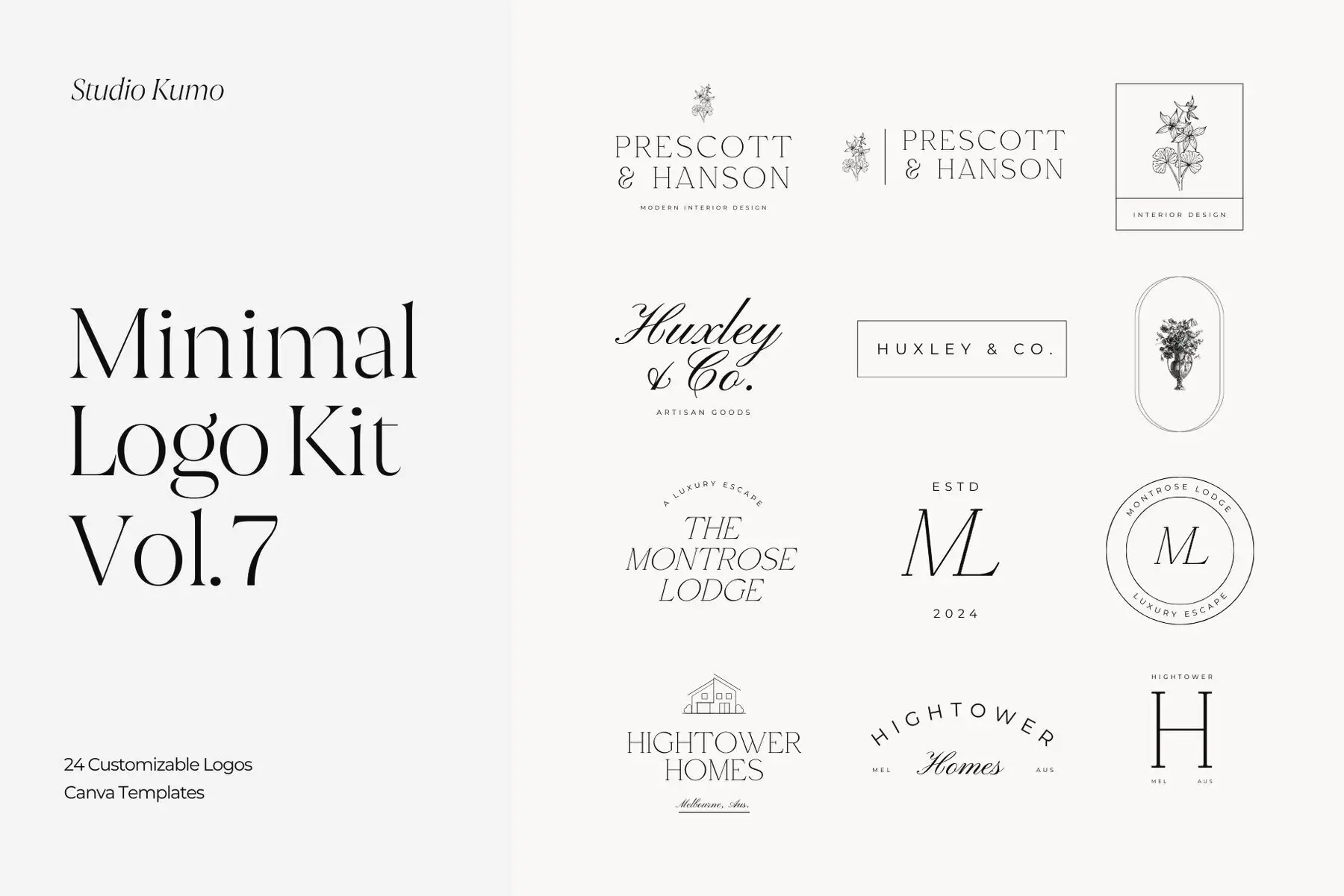 Minimal Logo Kit Canva Templates Vol.7