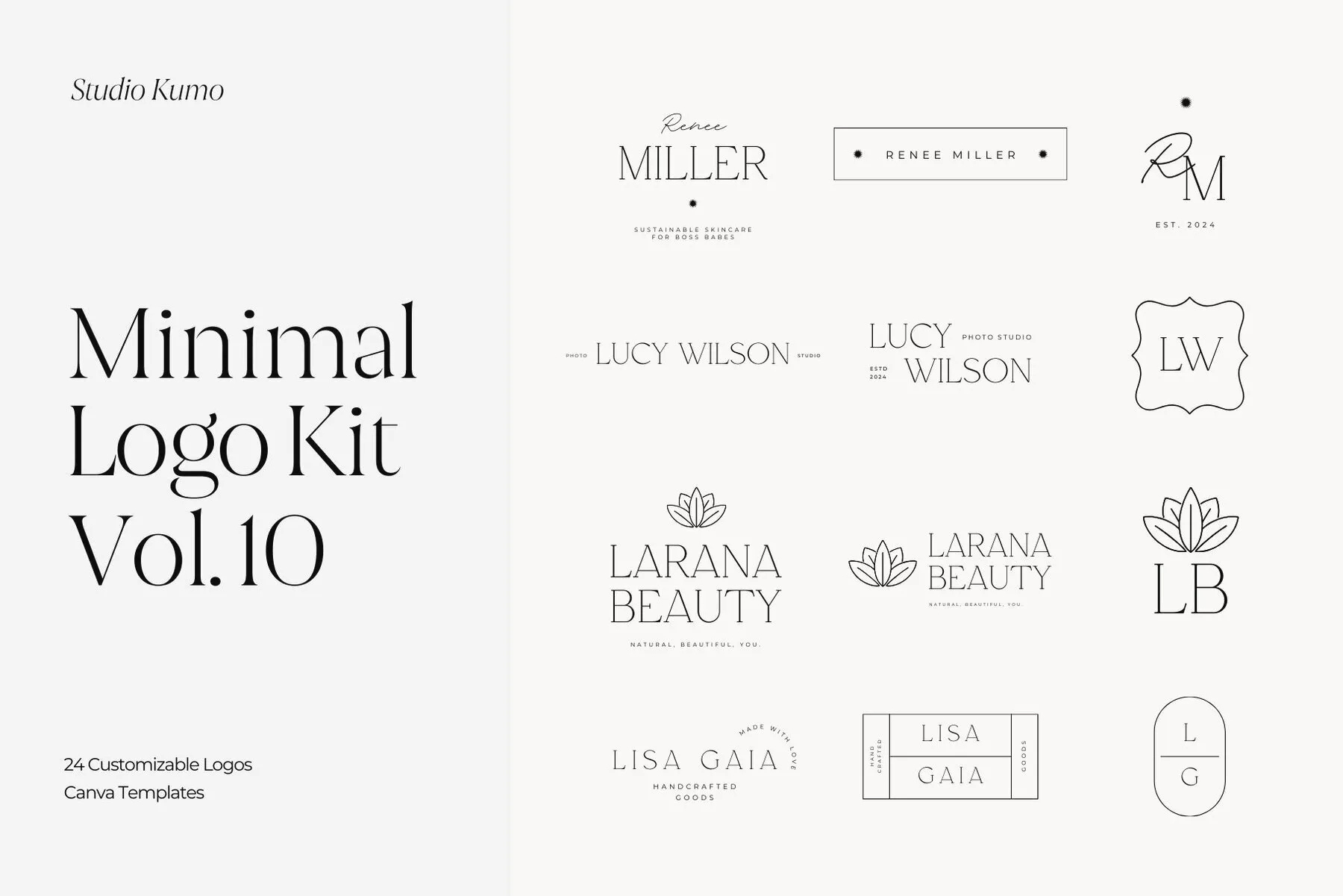 Minimal Logo Kit Canva Templates Vol.10