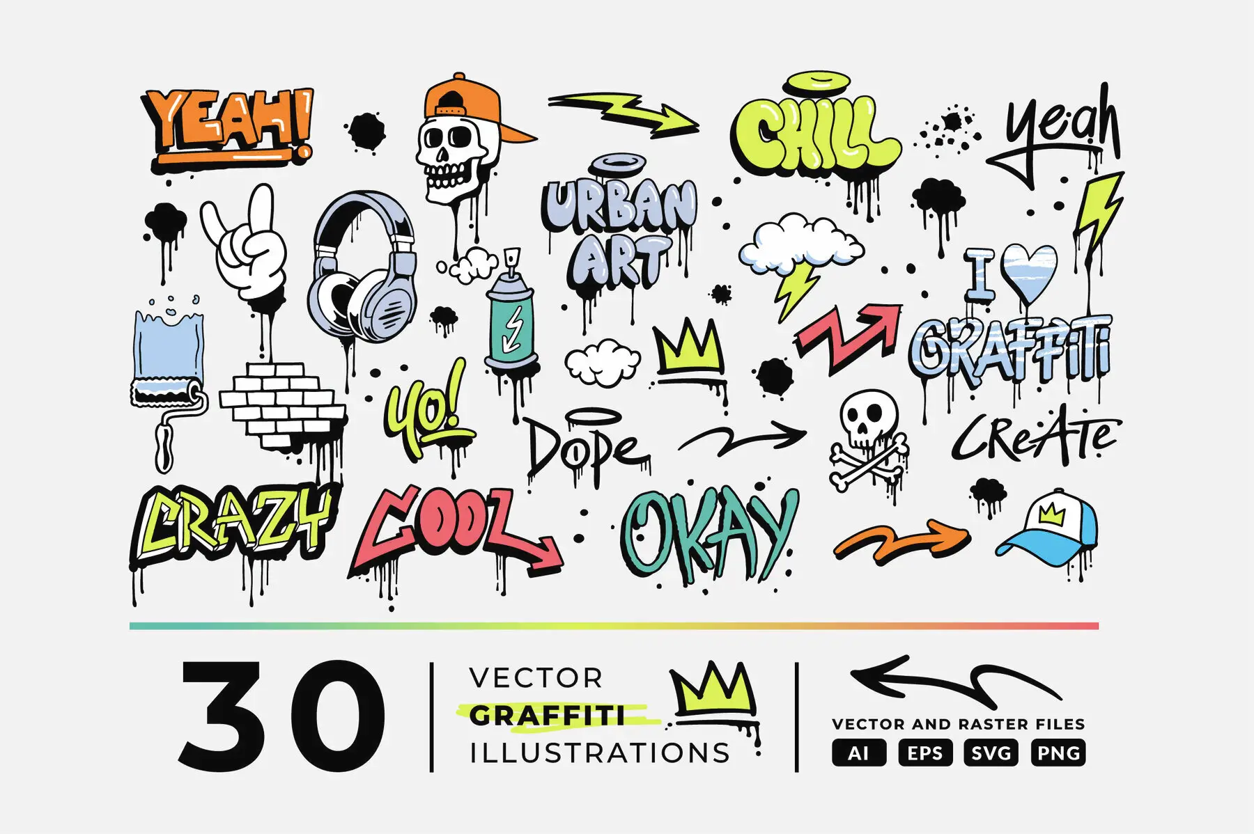 30 Vector Graffiti Illustrations