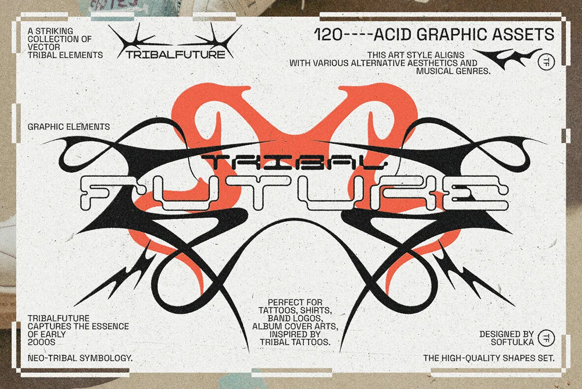 Tribal Future Y2K Graphic Pack