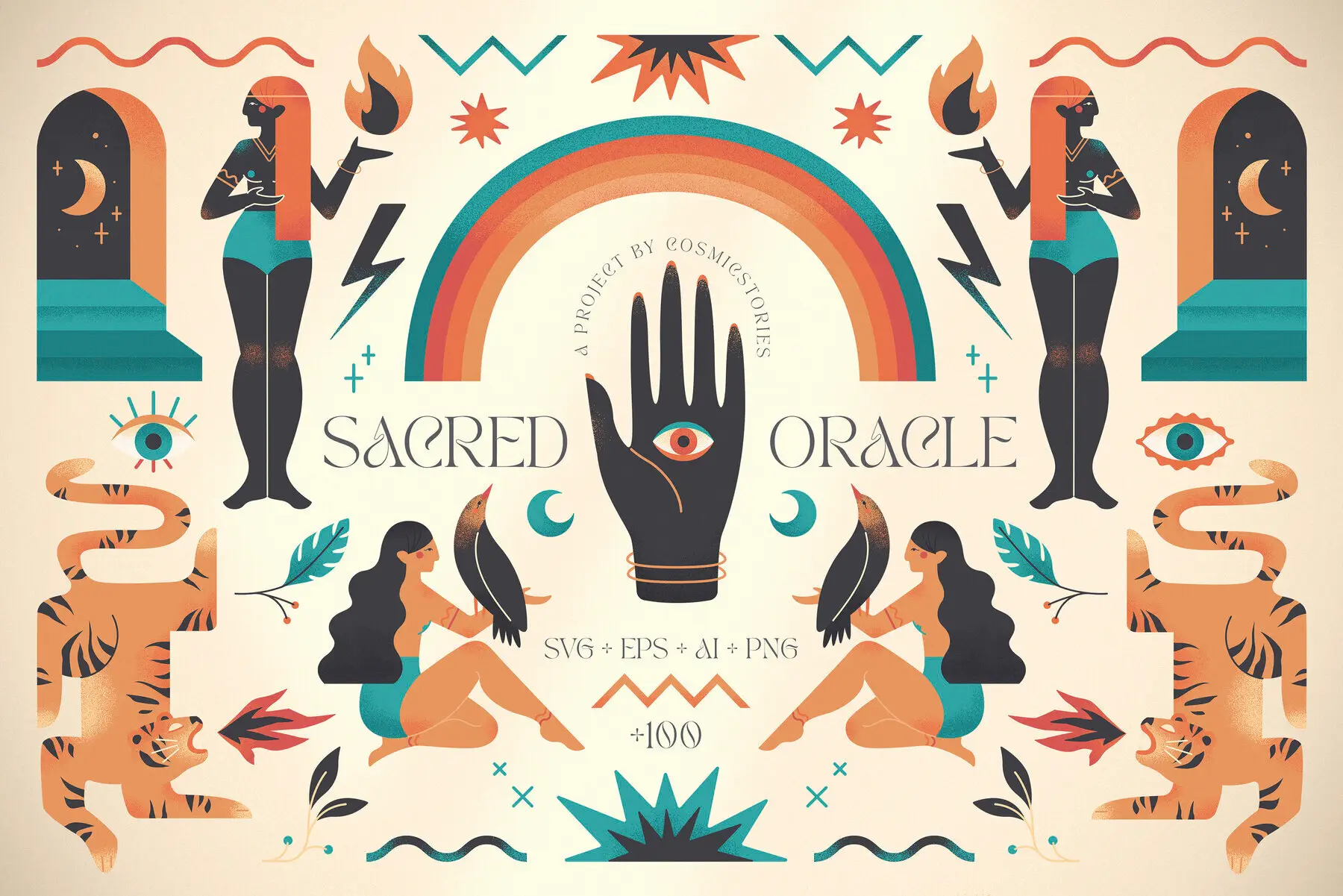 Sacred Oracle Vector Illustrations