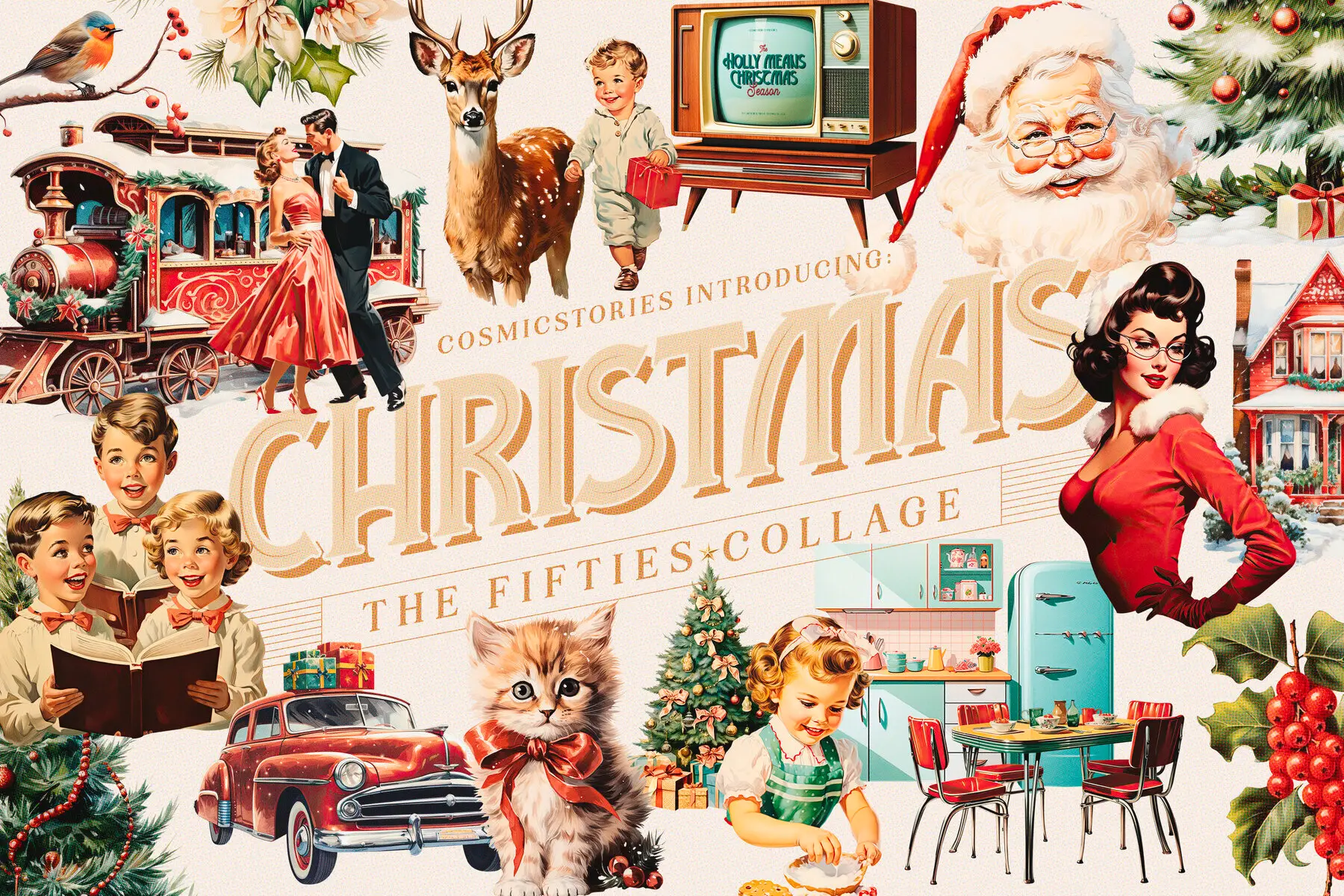 50s Christmas Collage Creator