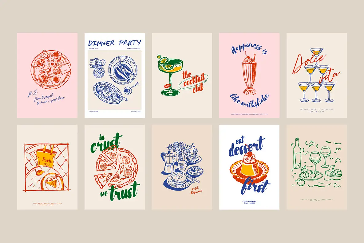 Food Print Poster Collection Part 2 Graphics - YouWorkForThem