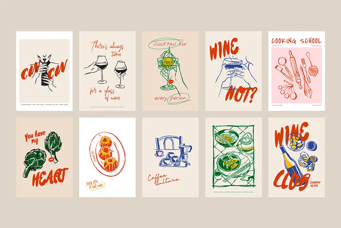 Food Print Poster Collection Part 2 Graphics - YouWorkForThem