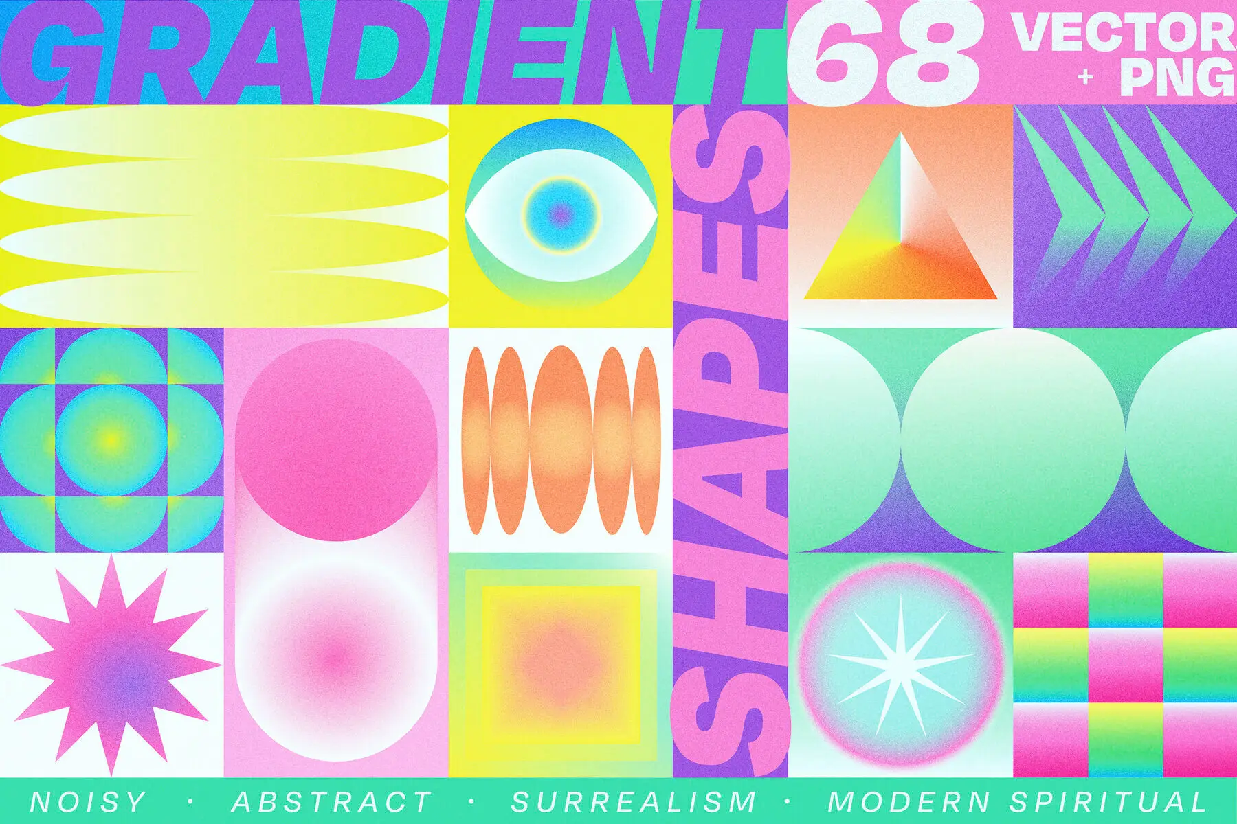 Vector Neon Gradient Shapes