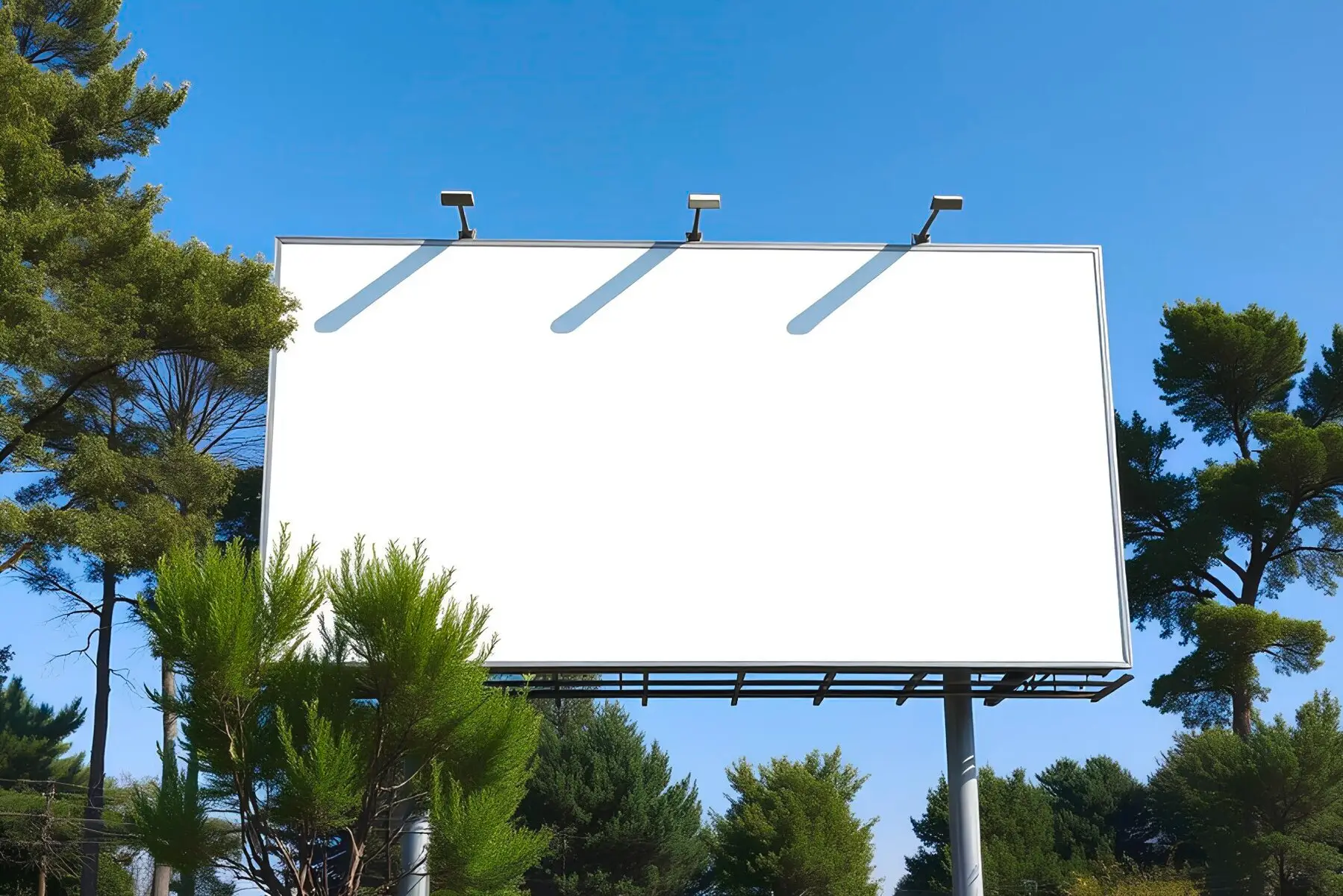 Billboard mockup surrounded by trees