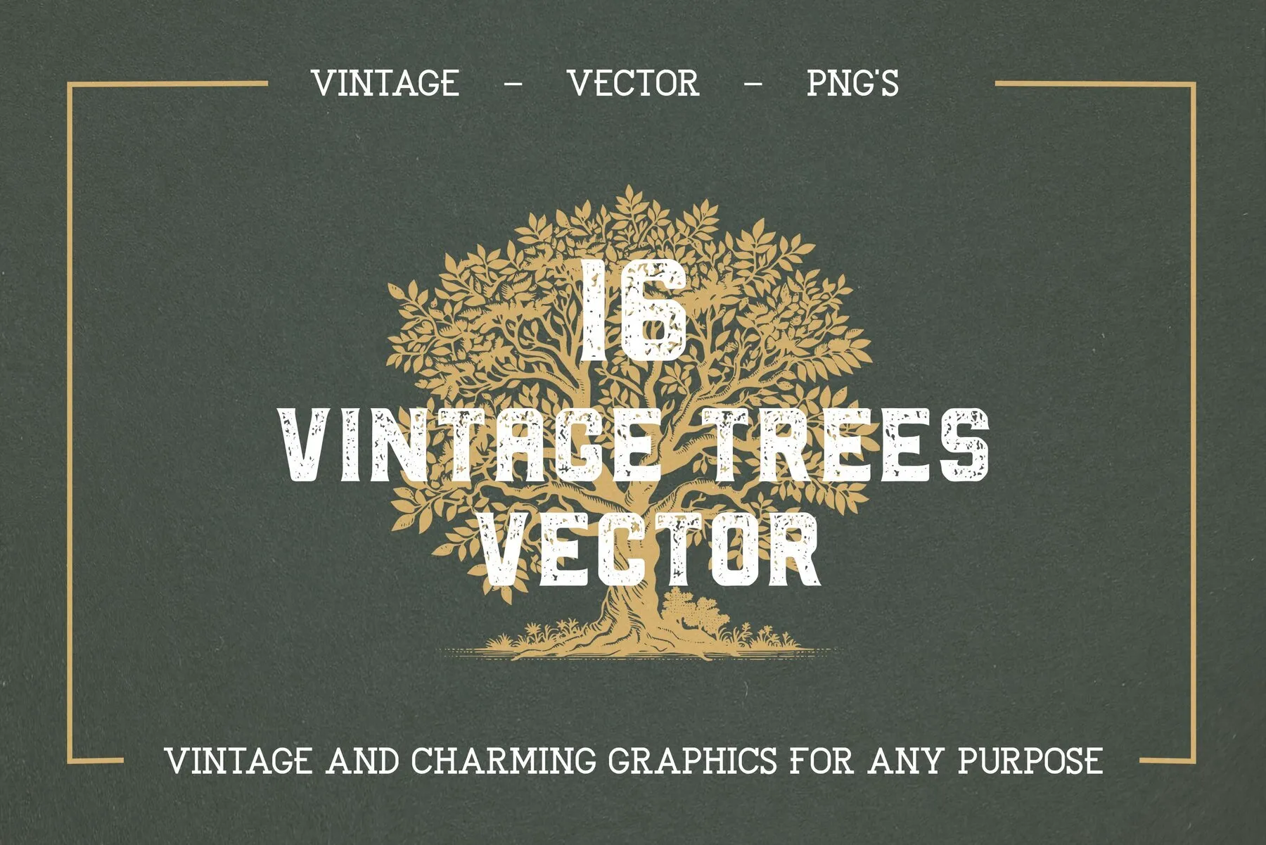 16 Vintage Vector Trees Collection