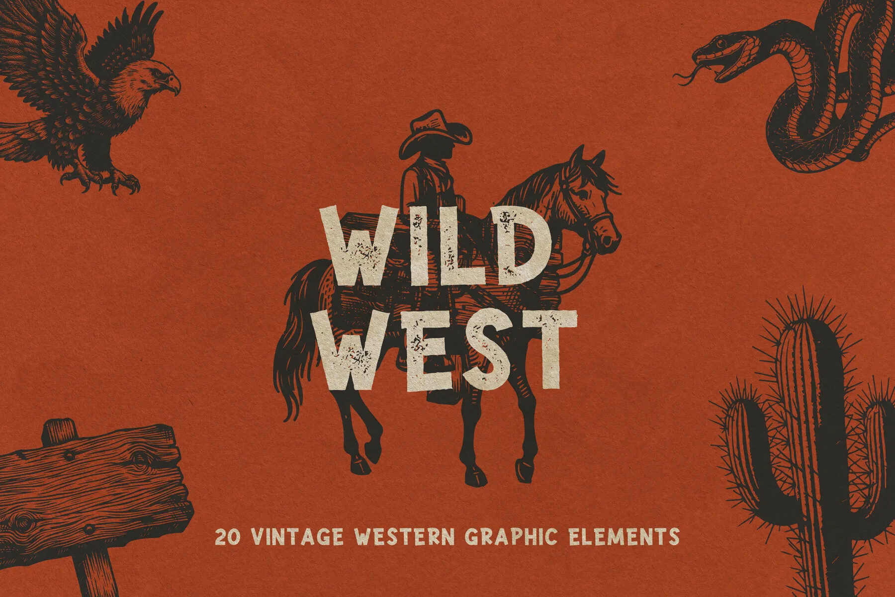 Wild West - 20 Vintage Elements