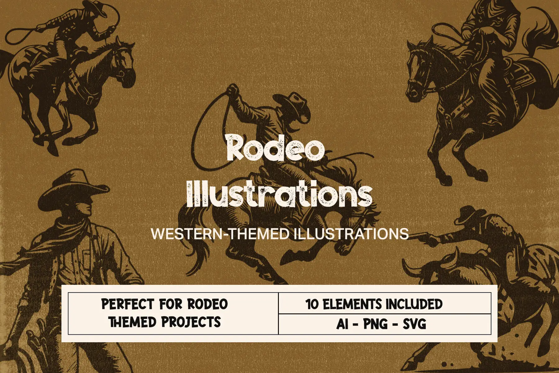 Rodeo Illustrations - Western Themed