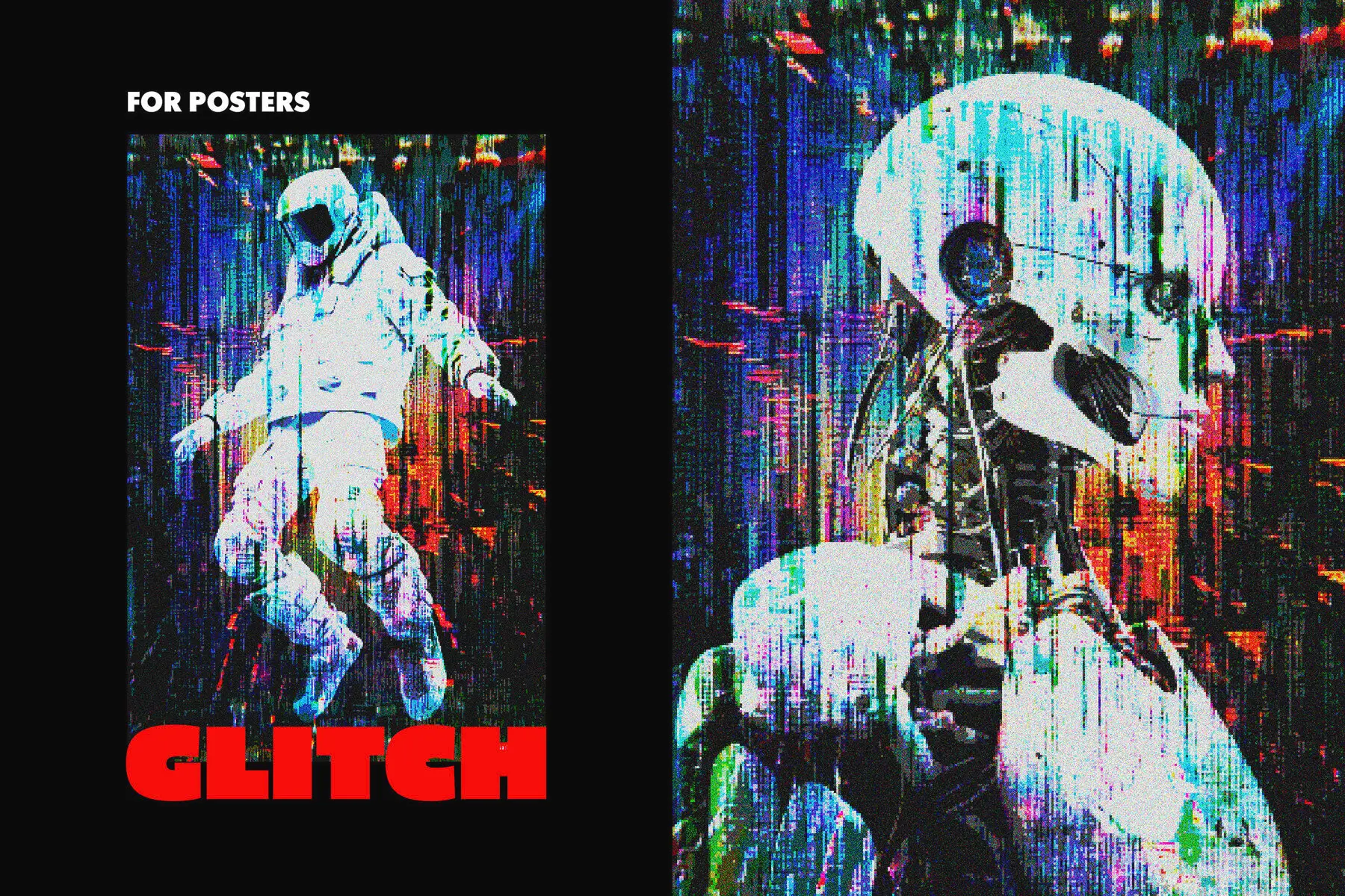 Glitch Pixels Screen Photo Effect