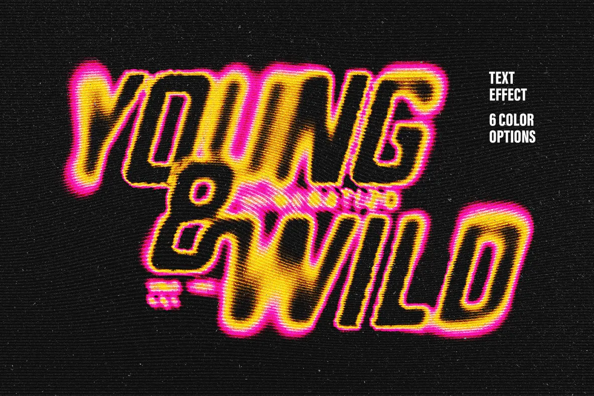 Wave Halftone Text Effect - YouWorkForThem
