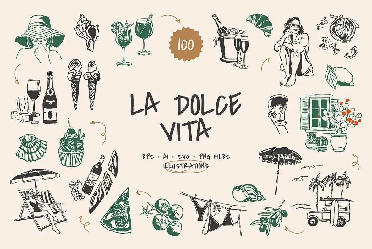 La Dolce Vita Illustrations