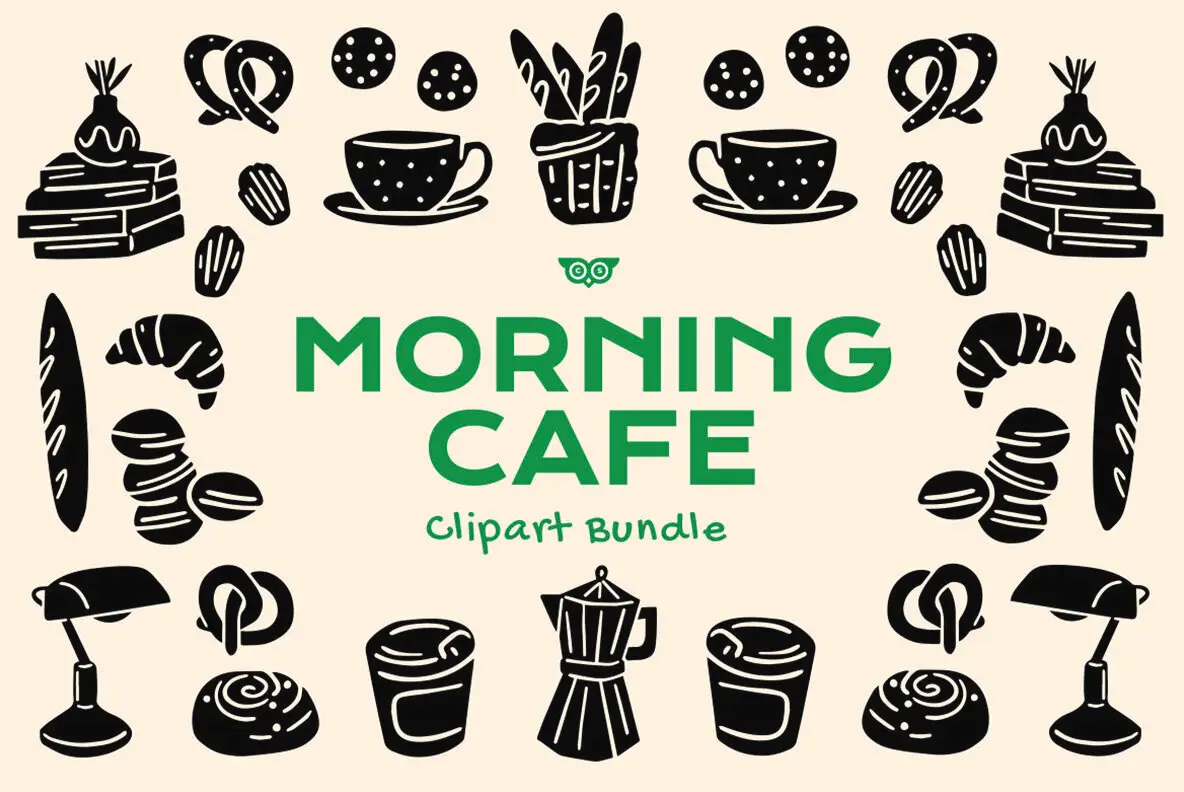 Morning Cafe Clipart Bundle