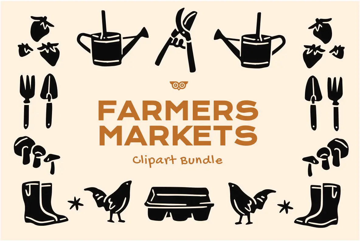 Farmers markets clipart bundle