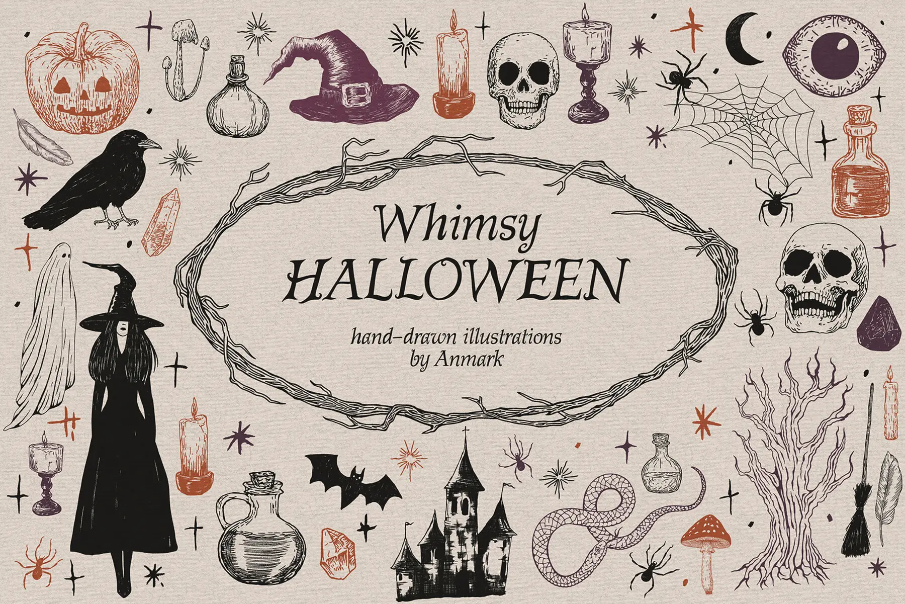 Whimsy Halloween Vector illustration