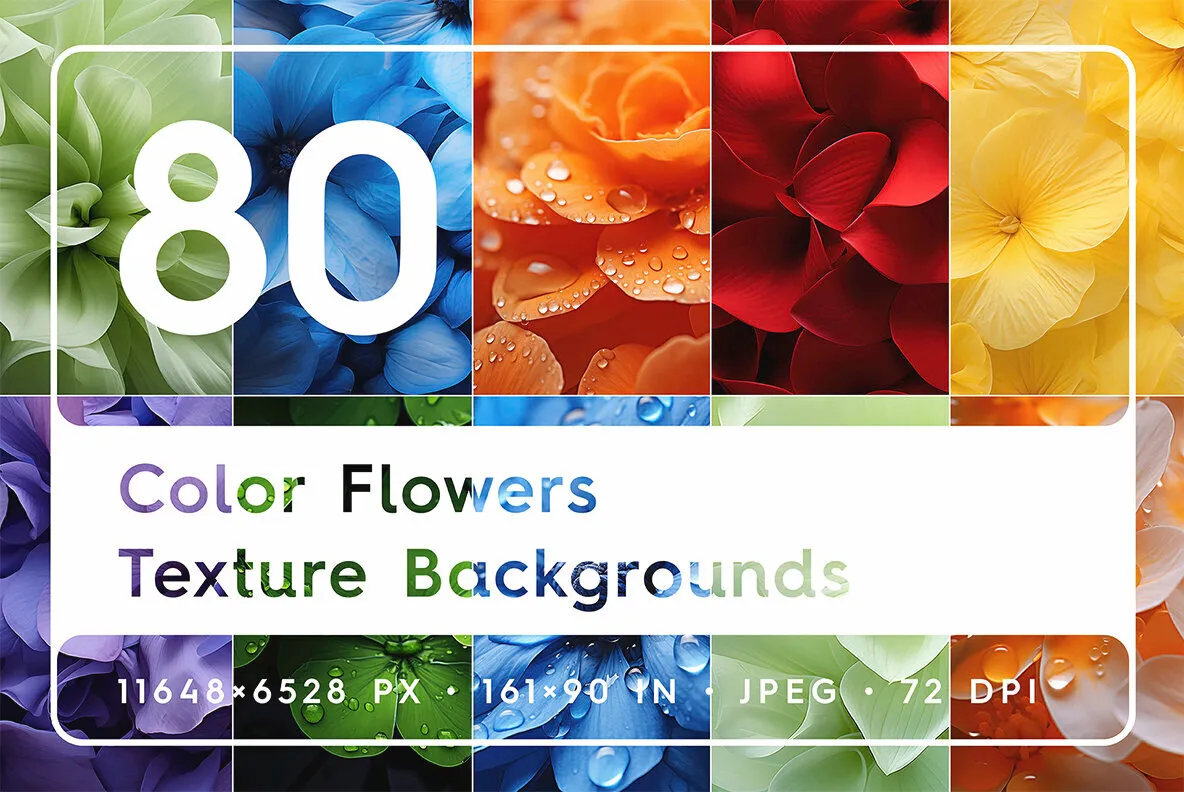 80 Color Flowers Texture Backgrounds